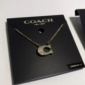 COACH SILVER C LOGO Necklace NWT